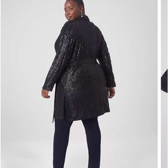 Black sequin duster net - Picture 2 of 9